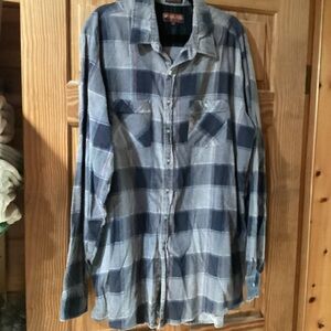 Woodland Vintage Men’s flannel shirt in shades of blue